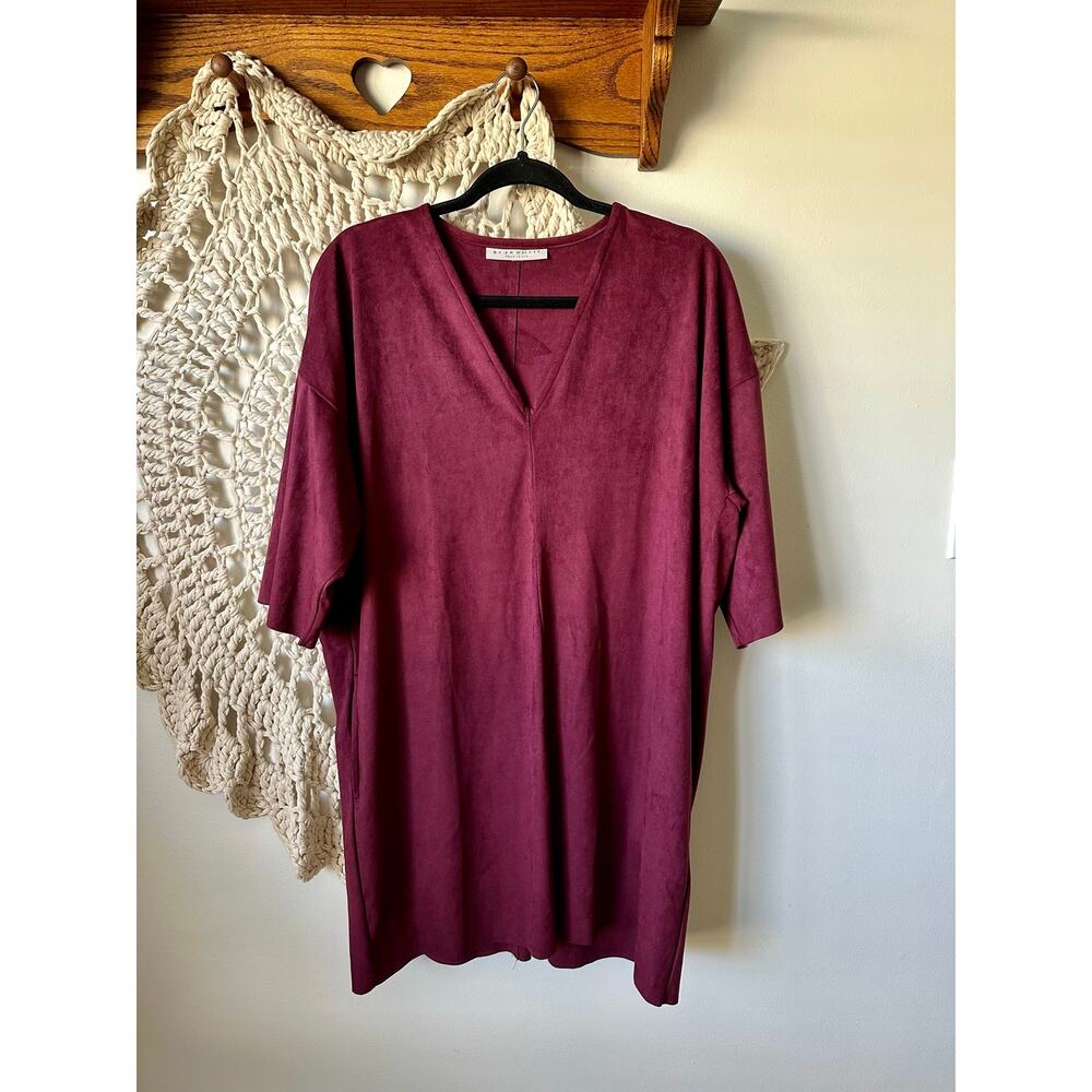 Bryn Walker Bingley Faux Suede Moleskin Red Tunic Dress Size Medium